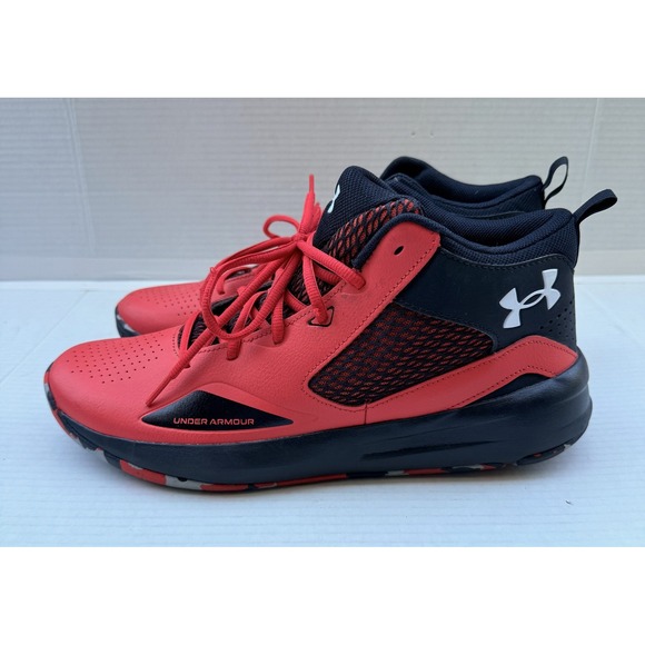 UNDER ARMOUR Lockdown 5 - Versa Red Black Basketball Shoes - Size M13 / W14.5 - Picture 7 of 11